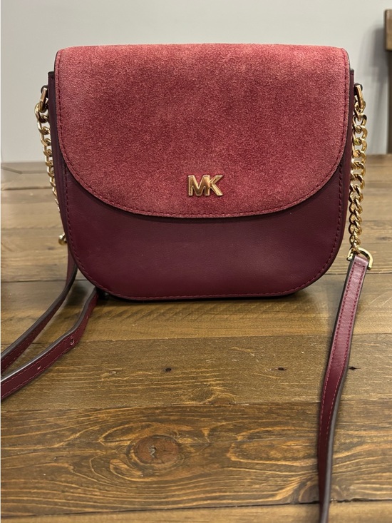 Michael Kors Handbags - Michael Kors Mott Leather and Suede Saddle Bag